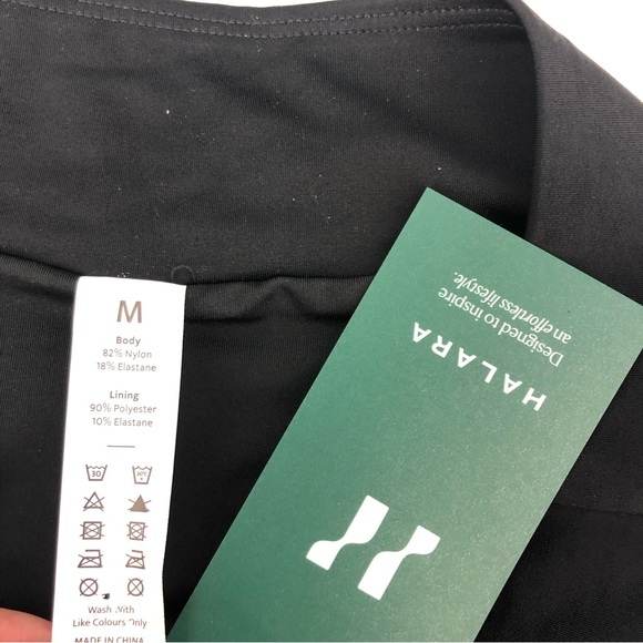 NWT Halara Black Sporty Bikini Swimsuit Crossover High Waisted Bottoms Medium - Picture 3 of 5